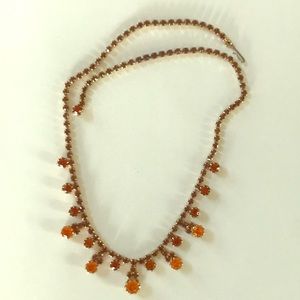Vintage amber rhinestone necklace